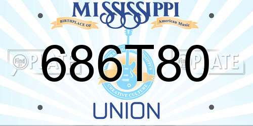 686T80 Mississippi License Plate