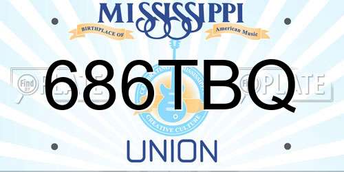 686TBQ Mississippi License Plate