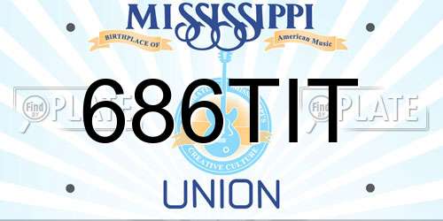 686TIT Mississippi License Plate
