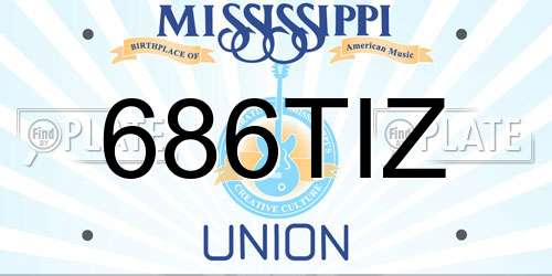 686TIZ Mississippi License Plate