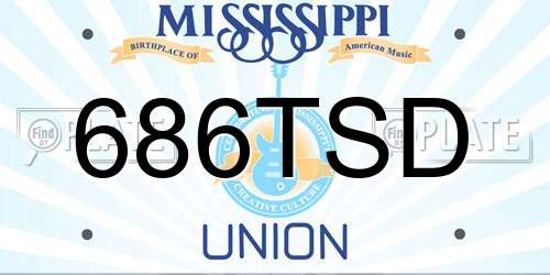 686TSD Mississippi License Plate