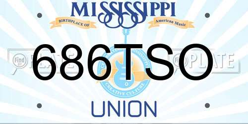 686TSO Mississippi License Plate
