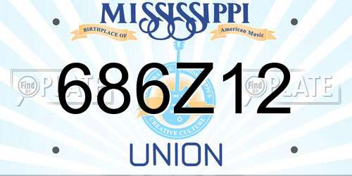 686Z12 Mississippi License Plate