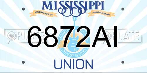 6872AI Mississippi License Plate