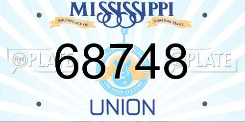 68748 Mississippi License Plate