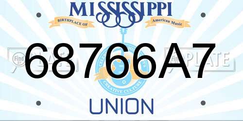 68766A7 Mississippi License Plate
