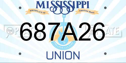 687A26 Mississippi License Plate