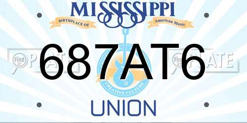 687AT6 Mississippi License Plate