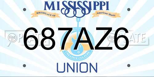 687AZ6 Mississippi License Plate