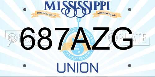 687AZG Mississippi License Plate