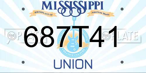 687T41 Mississippi License Plate