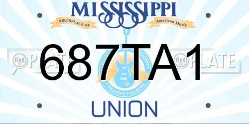 687TA1 Mississippi License Plate