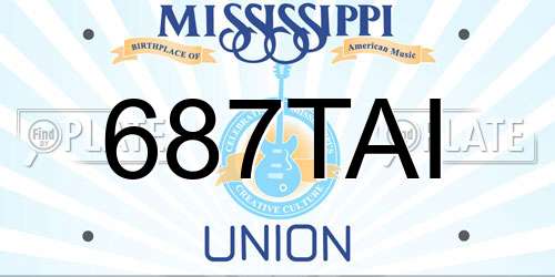 687TAI Mississippi License Plate