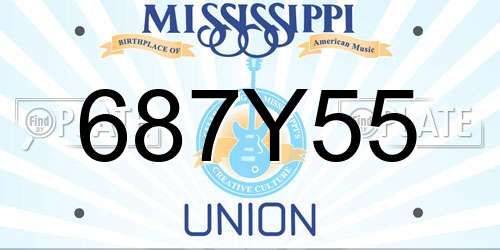 687Y55 Mississippi License Plate
