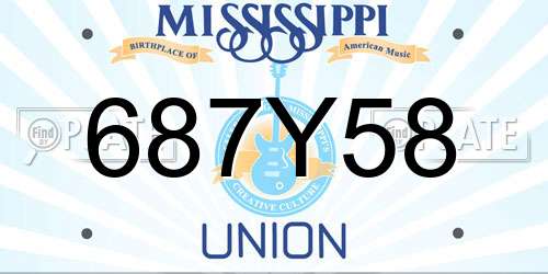 687Y58 Mississippi License Plate