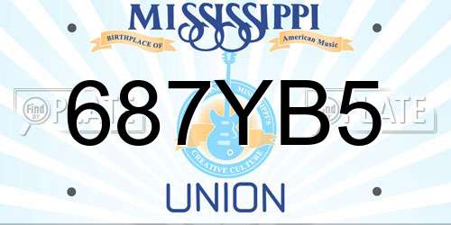 687YB5 Mississippi License Plate