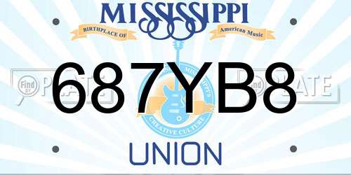 687YB8 Mississippi License Plate
