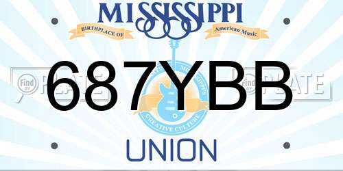 687YBB Mississippi License Plate