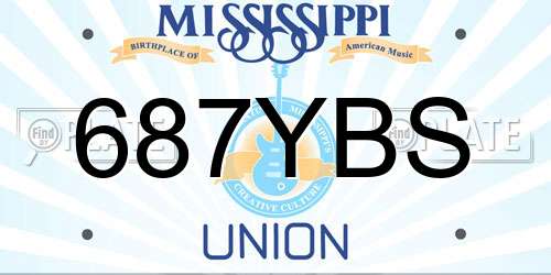 687YBS Mississippi License Plate