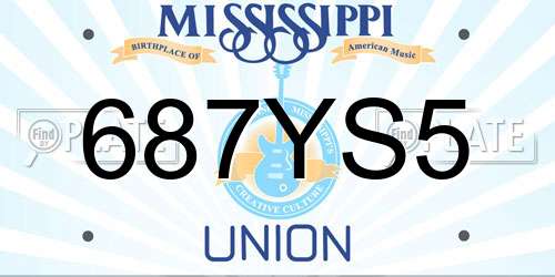 687YS5 Mississippi License Plate