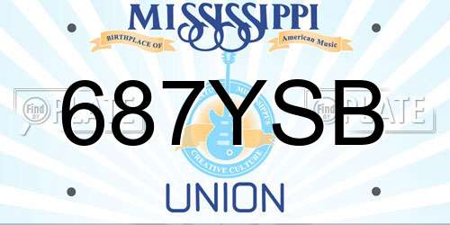 687YSB Mississippi License Plate