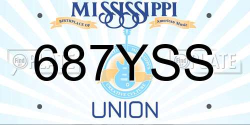 687YSS Mississippi License Plate