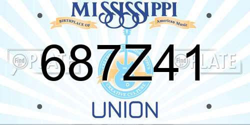 687Z41 Mississippi License Plate
