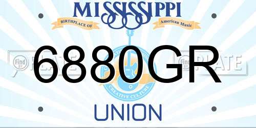 6880GR Mississippi License Plate