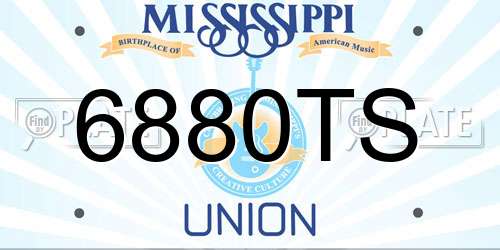 6880TS Mississippi License Plate