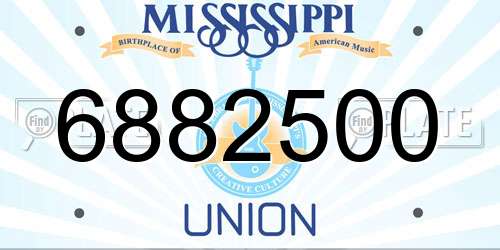 6882500 Mississippi License Plate