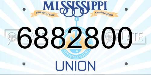 6882800 Mississippi License Plate
