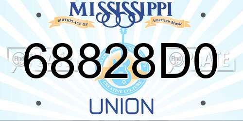 68828D0 Mississippi License Plate