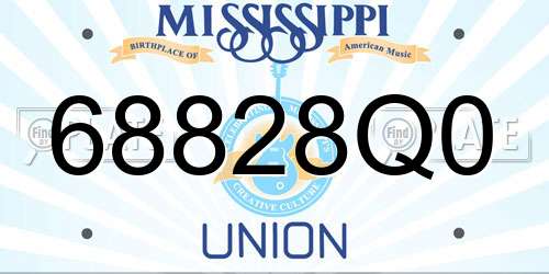 68828Q0 Mississippi License Plate