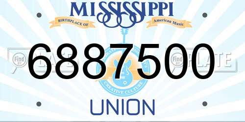 6887500 Mississippi License Plate