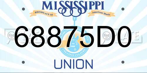 68875D0 Mississippi License Plate