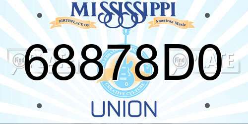 68878D0 Mississippi License Plate