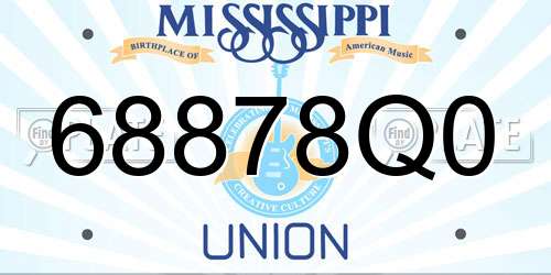 68878Q0 Mississippi License Plate