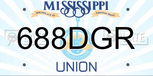 688DGR Mississippi License Plate