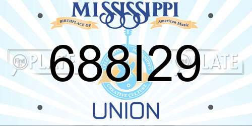 688I29 Mississippi License Plate