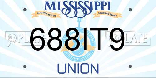 688IT9 Mississippi License Plate