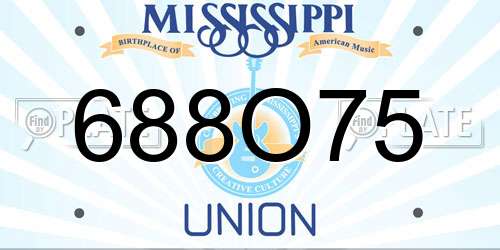 688O75 Mississippi License Plate