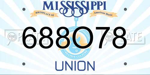 688O78 Mississippi License Plate
