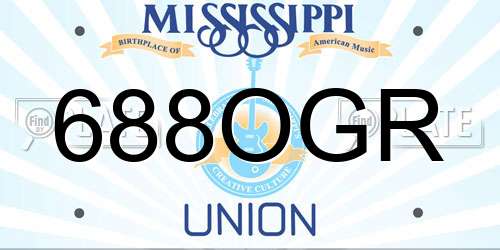 688OGR Mississippi License Plate