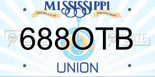 688OTB Mississippi License Plate
