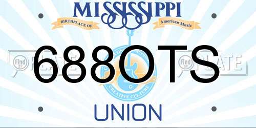 688OTS Mississippi License Plate