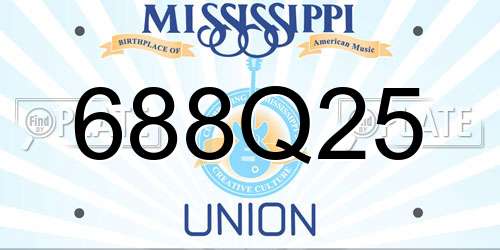 688Q25 Mississippi License Plate