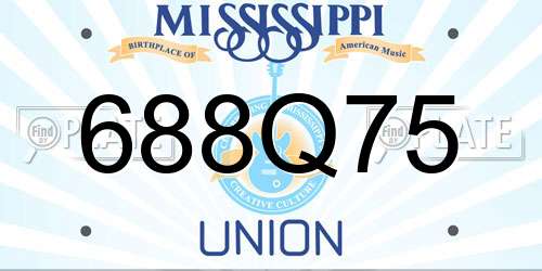 688Q75 Mississippi License Plate
