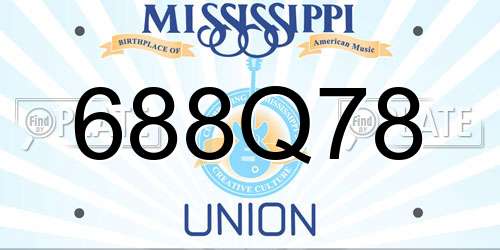 688Q78 Mississippi License Plate