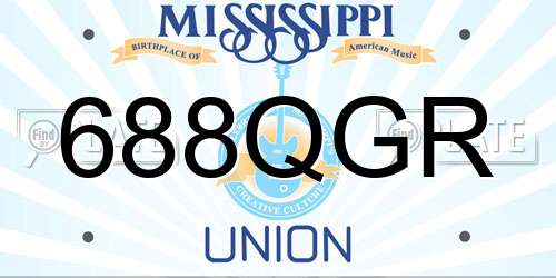 688QGR Mississippi License Plate