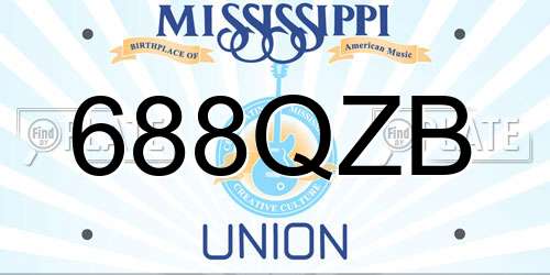 688QZB Mississippi License Plate